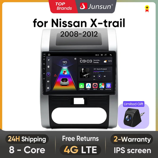 Junsun V1pro AI Voice 2 din Android Auto Radio For Nissan x trail t31 2008-2012 Carplay 4G Car Multimedia GPS 2din autoradio