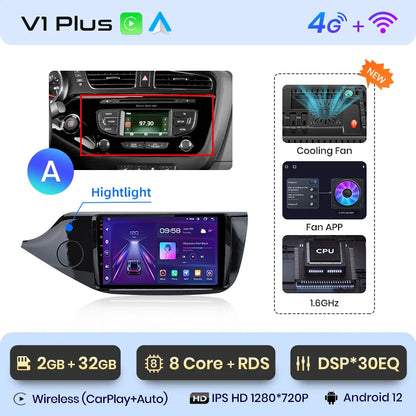 Junsun V1pro AI Voice 2 din Android Auto Radio For KIA CEED JD Cee'd 2012-2018 Carplay Car Multimedia GPS 2din autoradio