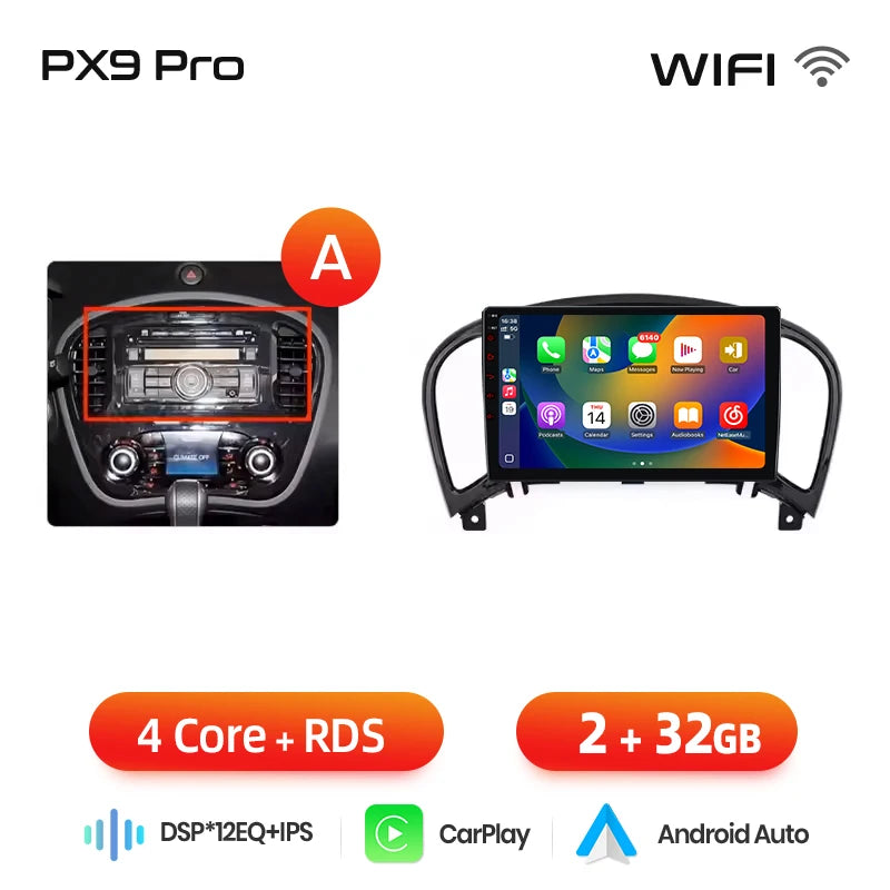 AWESAFE PX9 Car Radio Autoradio for Nissan Juke YF15 2010-2014 Wireless Carplay Screen Android Auto Stereo GPS Navi FM RDS BT - Junsun Official Store