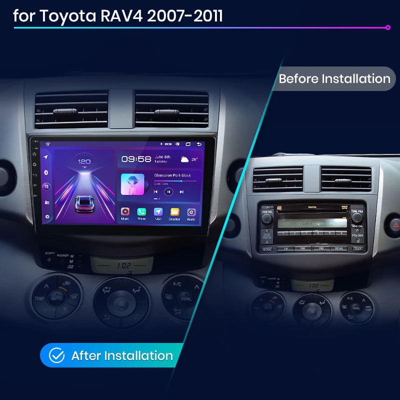 Junsun V1 AI Voice Wireless CarPlay Android Auto Radio For Toyota RAV4 RAV 4 2005-2012 2013 4G Car Multimedia GPS 2din autoradio