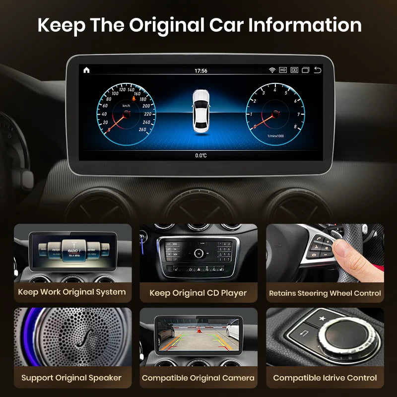 Junsun Car Radio Multimedia For Mercedes Benz A Class W176 GLA CLA X156 C117 NTG 4.5 5.0 Wireless CarPlay Android Auto 4G WiFi