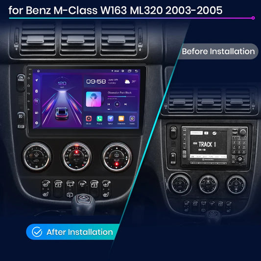 Junsun V1 Plus Autoradio für Mercedes Benz M-Klasse W163 ML 1998–2006, kabellos, CarPlay, Android Auto, kein 2-Din-DVD 