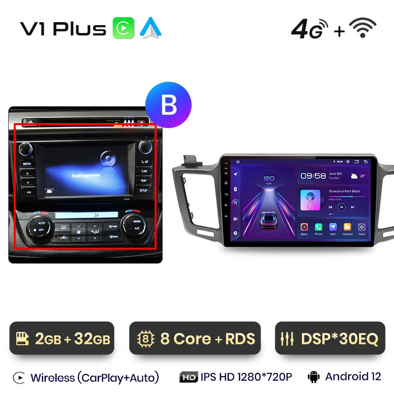 Junsun V1pro AI Voice 2 din Android Auto Radio for Toyota RAV4 RAV 4 2012 - 2018 Carplay 4G Car Multimedia GPS 2din autoradio