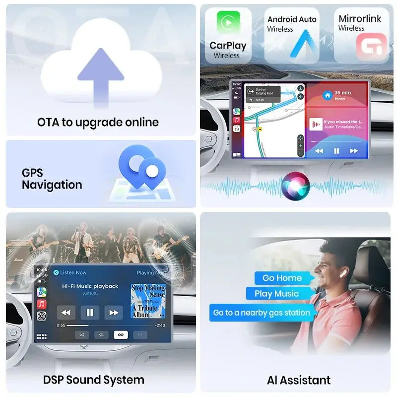 Junsun eSIM Android 14 Wireless CarPlay Android Auto Radio For Mitsubishi ASX 1 2010-2016 Autoradio Stereo auto accessories