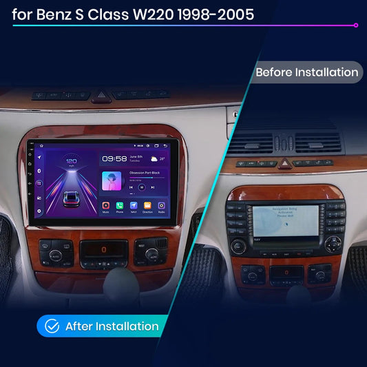 Junsun V1 Plus Autoradio für Mercedes Benz S-Klasse W220 1998–2005, kabellos, CarPlay, Android Auto, kein 2-Din-DVD 