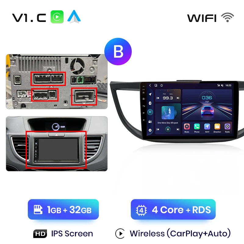 Junsun V1pro AI Voice 2 din Android Auto Radio For Honda CRV CR-V 2012-2016 Carplay Car Multimedia GPS 2din autoradio