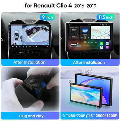 Junsun Wireless CarPlay Car Radio For Renault Clio 4 2016 2017 2018 2019 Android Multimedia
