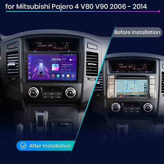 Radio Junsun V1 Plus para Mitsubishi Pajero 4 V80 V90 2006-2014 con CarPlay inalámbrico, Android Auto, 2 DIN, DVD. 