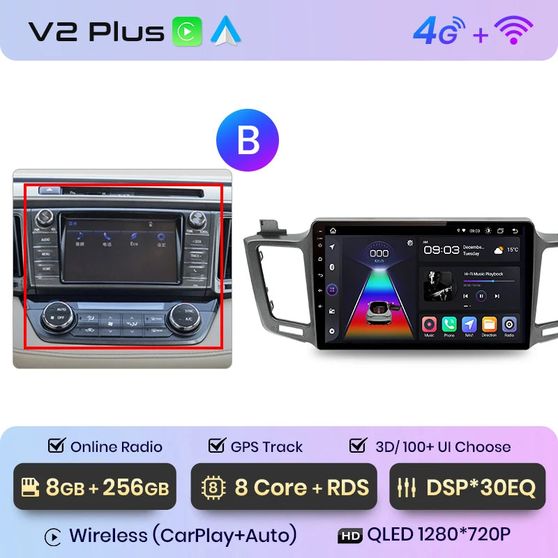 Junsun V1pro AI Voice 2 din Android Auto Radio for Toyota RAV4 RAV 4 2012 - 2018 Carplay 4G Car Multimedia GPS 2din autoradio - Junsun Official Store