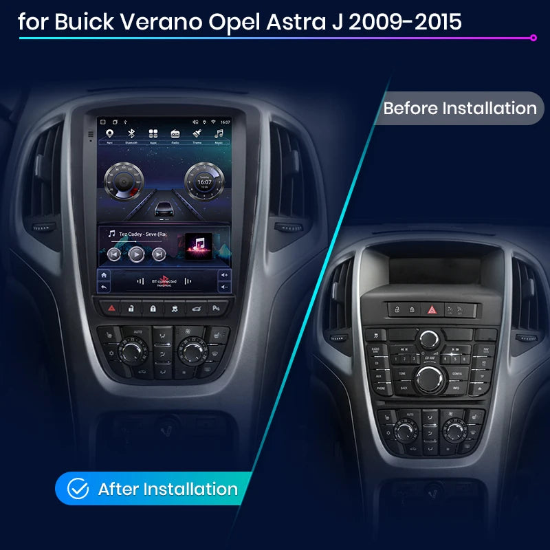 Junsun Tesla Style Android Auto Wireless Carplay Car Radio Multimedia For Opel Astra J Vauxhall Buick Verano 2009-2013 no 2din