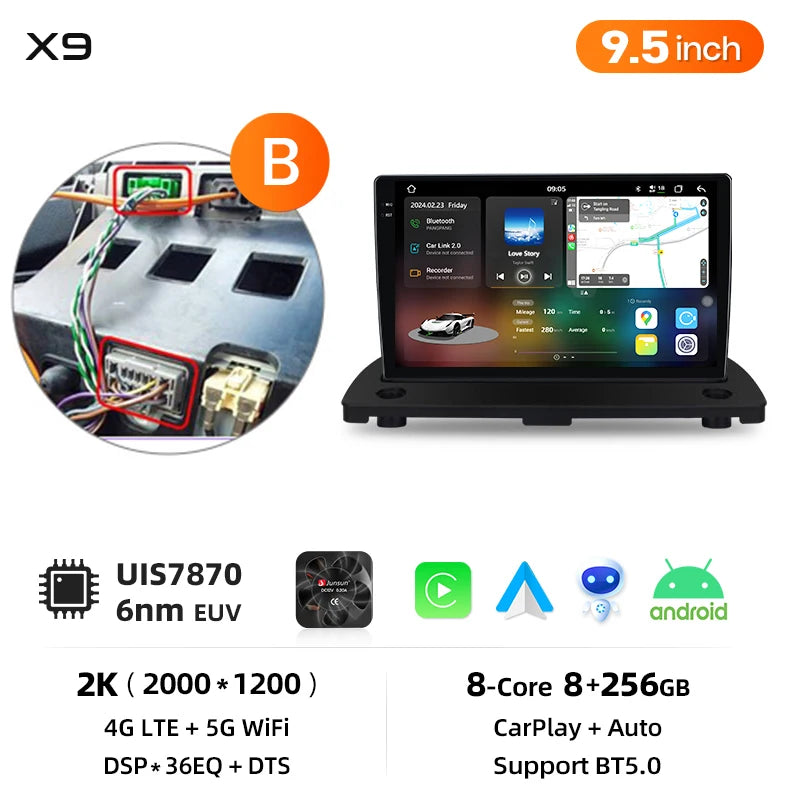 Junsun Wireless CarPlay Car Radio For Volvo XC90 2004-2014 Android Multimedia
