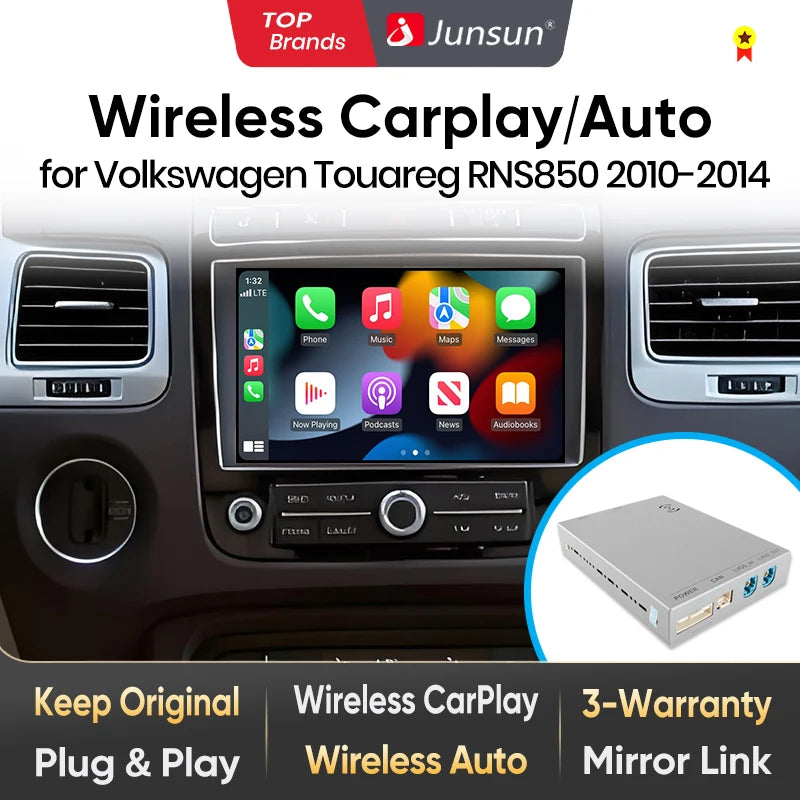 Junsun Wireless CarPlay Car Radio For Volkswagen Touareg RNS850 2010-2018 Android Multimedia - Junsun Official Store