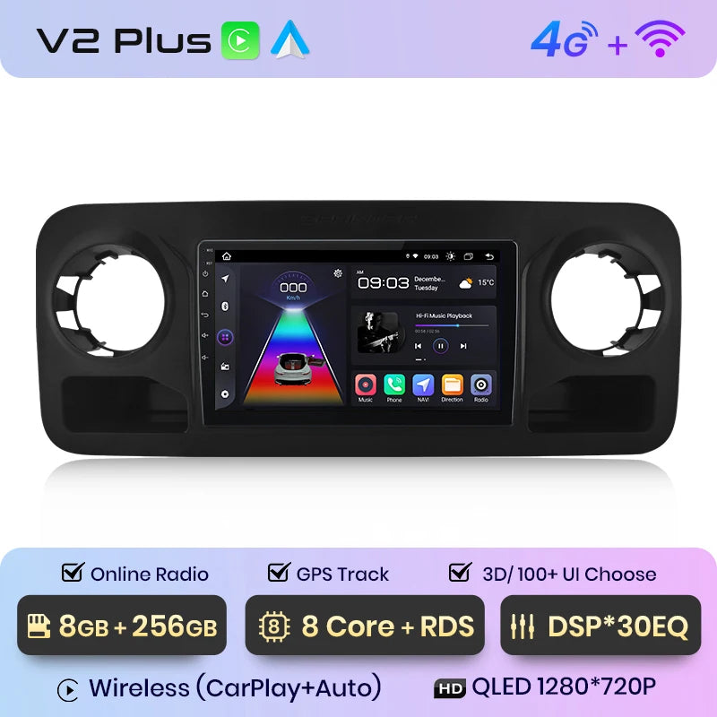 Junsun V1pro AI Voice 2 din Android Auto Radio For Mercedes-Benz Sprinter 2018-2022 Carplay Car Multimedia GPS 2din autoradio
