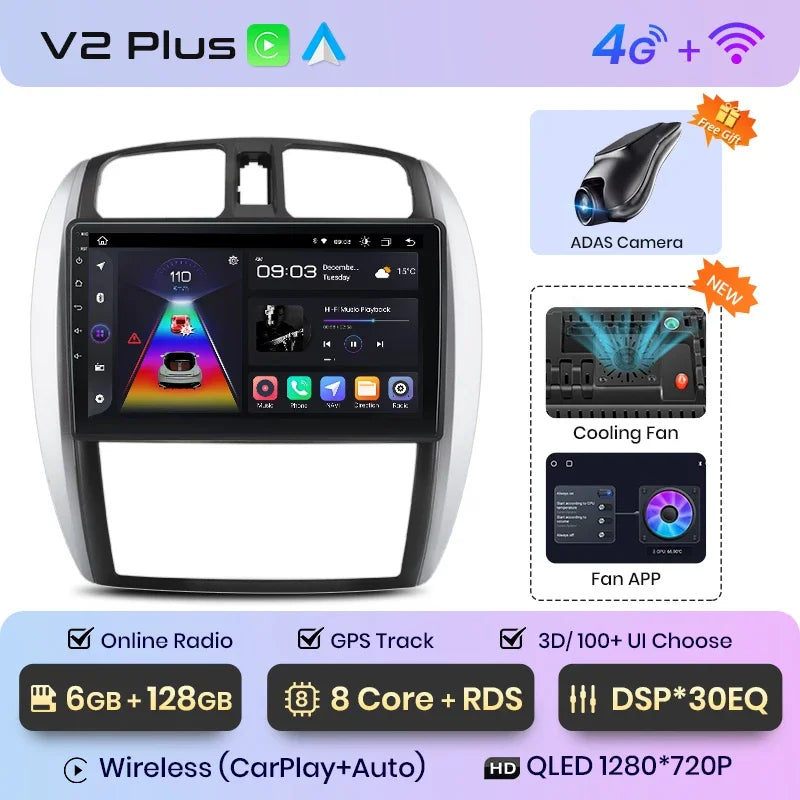 Junsun Wireless CarPlay Android Auto Radio For MAZDA 323 HAIMA FREEMA FORD LASER 2002-2008 Car Intelligent Systems RDS BT WiFi - Junsun Official Store