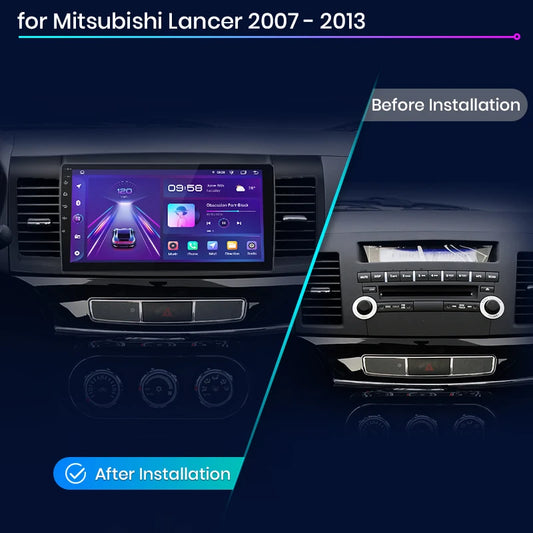 Radio Junsun para coche Mitsubishi Lancer 2007-2013 con CarPlay inalámbrico, Android Auto, sistema inteligente para coche, 2 DIN, DVD. 