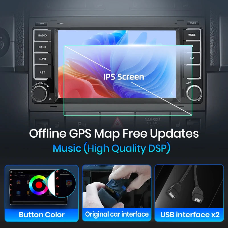 Junsun Wireless CarPlay Car Radio For Volkswagen VW Touareg Multivan T5 Transporte 2004-2009 Android Multimedia - Junsun Official Store