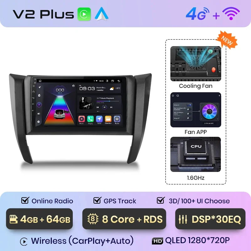 Junsun Wireless CarPlay Android Autoradio für Nissan Navara Frontier NP300 4 D23 2014-2021 Auto Intelligente Systeme RDS BT WiFi 