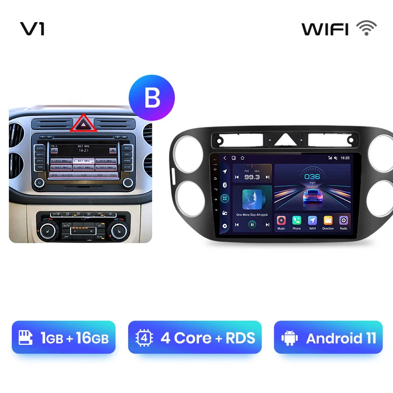Junsun V1pro AI Voice 2 din Android Auto Radio For VW Volkswagen Tiguan 1 NF 2006-2016 Carplay Car Multimedia GPS 2din autoradio