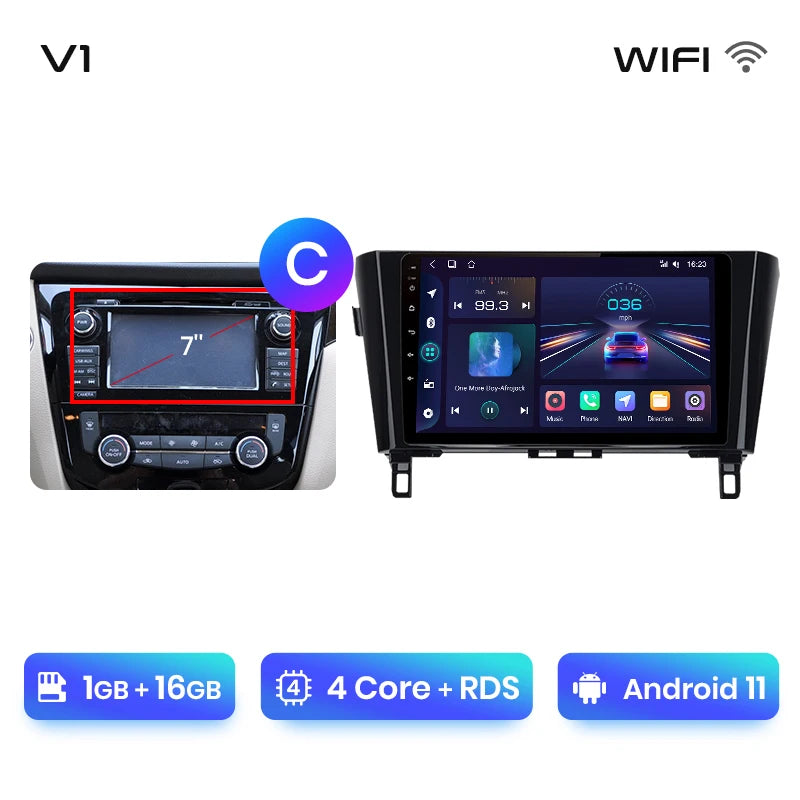 Junsun V1 Wireless CarPlay Android Auto Radio For Nissan Qashqai J11 X-Trail 3 T32 2013-2017 Car Multimedia GPS 2din autoradio