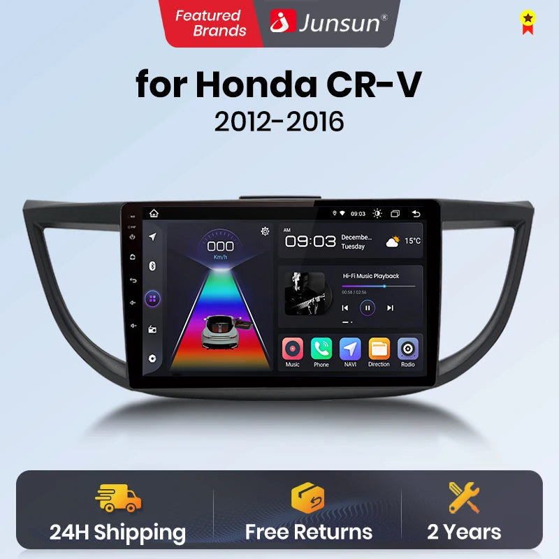Junsun V1pro AI Voice 2 din Android Auto Radio para Honda CRV CR-V 2012-2016 Carplay coche Multimedia GPS 2din autoradio 