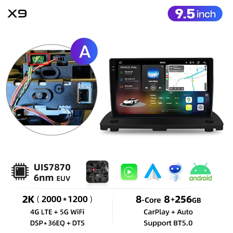 Junsun Wireless CarPlay Car Radio For Volvo XC90 2004-2014 Android Multimedia