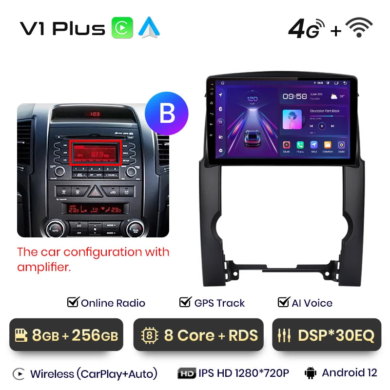 Junsun V1pro AI Voice 2 din Android Auto Radio For Kia Sorento 2 XM 2009 - 2012 Carplay Car Multimedia GPS 2din autoradio - Junsun Official Store