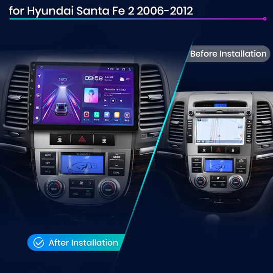 Junsun V1pro AI Voice 2 DIN Android Auto Radio para Hyundai Santa Fe 2 2006-2012 Carplay 4G Car Multimedia GPS 2 DIN Autoradio 