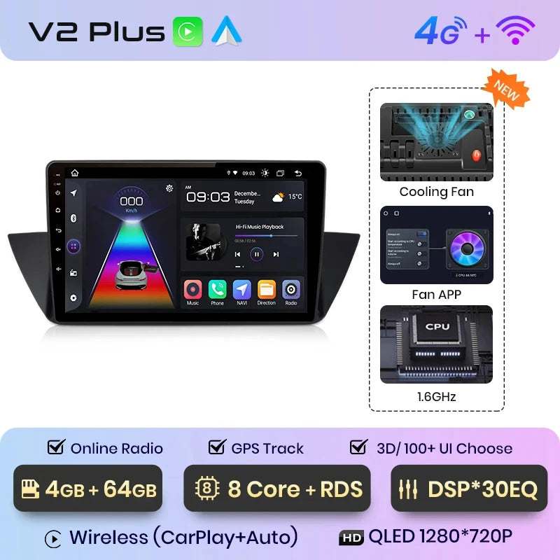 Junsun V1 Plus Car Radio For BMW X1 E84 2009 - 2015 wireless CarPlay Android Auto car intelligent systems No 2 din 2din DVD - Junsun Official Store