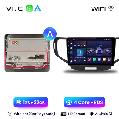 Junsun V1 AI Voice Wireless CarPlay Android Auto Radio For Honda Accord 8 2008-2012 4G Car Multimedia GPS 2din autoradio