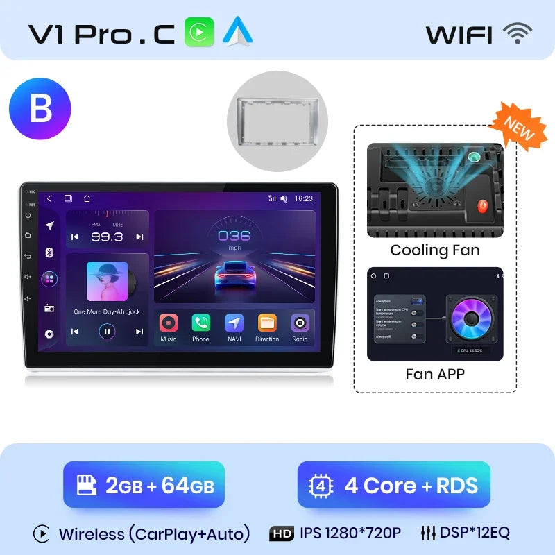 Junsun Wireless CarPlay Android Auto Car Radio Multimedia For VW Passat B5 B6 2004-2010  GPS Intelligent Systems Smart Autoradio