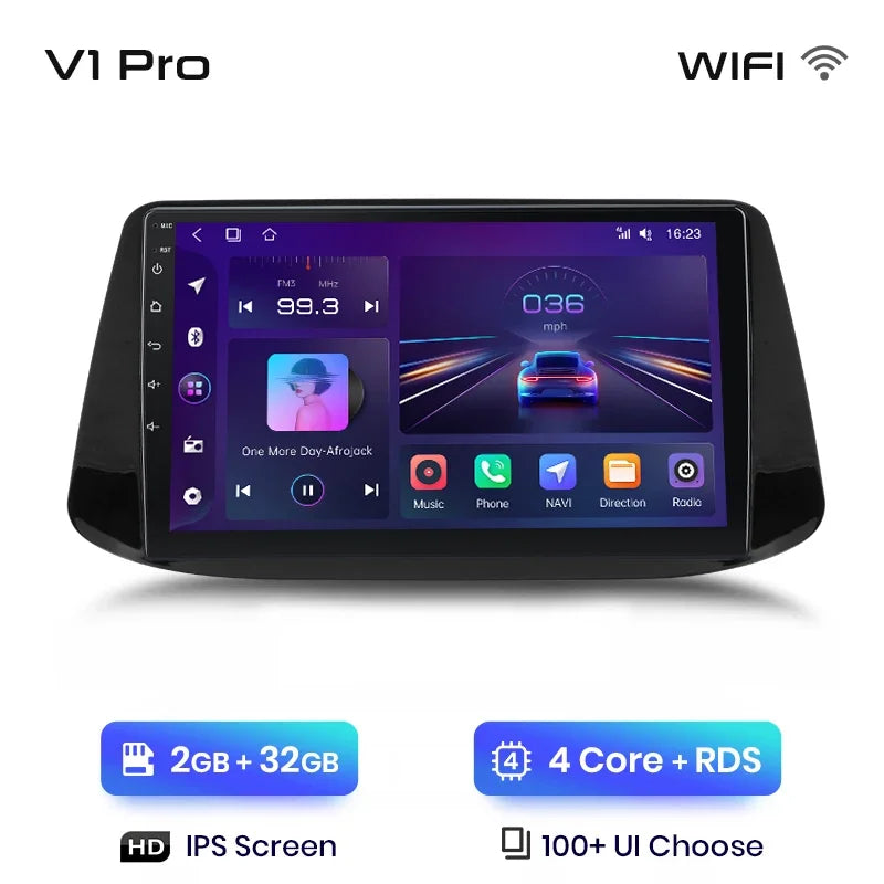 Junsun CarPlay inalámbrico Android Auto Radio para Hyundai i30 2017 2018 Sistemas inteligentes para coche RDS BT WiFi 2 DIN 