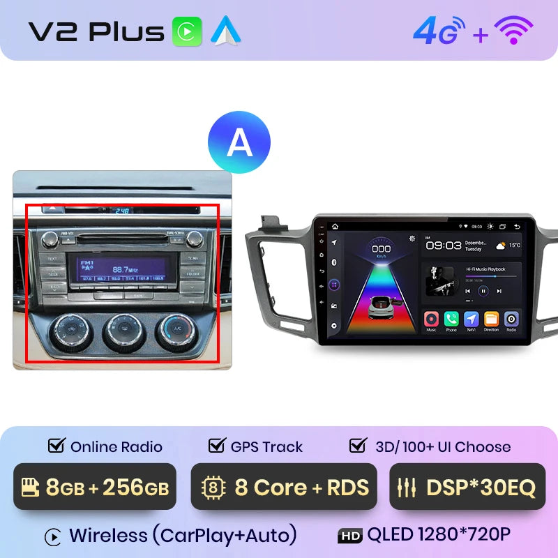 Junsun V1pro AI Voice 2 din Android Auto Radio for Toyota RAV4 RAV 4 2012 - 2018 Carplay 4G Car Multimedia GPS 2din autoradio - Junsun Official Store