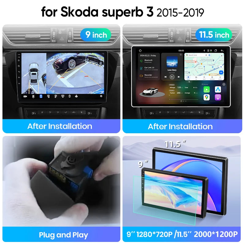 Junsun Wireless CarPlay Car Radio For Skoda Superb 3 2015 - 2019 Android Multimedia - Junsun Official Store