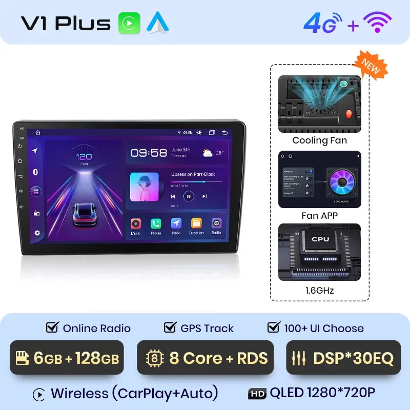 Junsun Wireless CarPlay Android Auto Radio For VOLKSWAGEN POLO 2004 2005 2006-2010 Car Intelligent Systems RDS BT WiFi 2 din