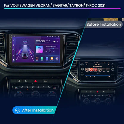 Junsun Wireless CarPlay Android Auto Radio For VW VILORAN SAGITAR TAYRON T-ROC 2021 Car Intelligent Systems RDS BT WiFi 2 din