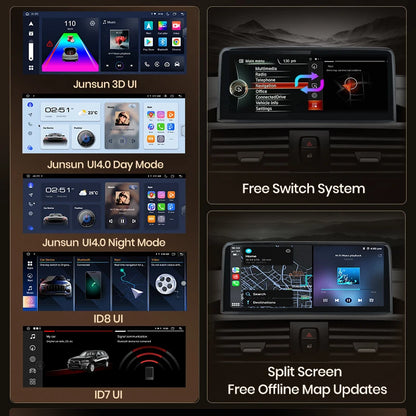 Junsun Wireless CarPlay Andorid Auto Car Radio For BMW Series 1 2 3 4 F20 F21 F22 F30 F31 F32 F33 F34 F36 GPS 4G WiFi Multimedia