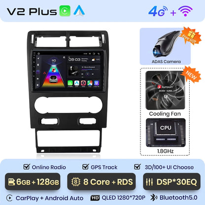 Junsun V1 Plus Car Radio For Ford Mondeo 3 2004 - 2007 wireless CarPlay Android Auto car intelligent systems No 2 din 2din DVD