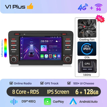 Junsun Wireless CarPlay Car Radio For Skoda Octavia 2 A5 2004 2005 2006 2007 2008-2013 Android Multimedia