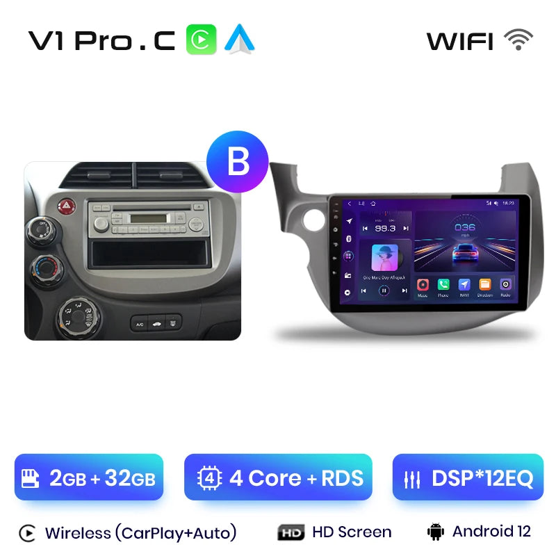 Junsun V1pro Android 10 AI Voice 4G Carplay RDS Car Radio Multimedia GPS For HONDA FIT JAZZ 2007-2013 2din autoradio bluetooth