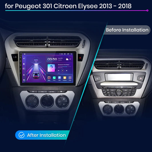 Junsun V1 Plus Autoradio für Peugeot 301 Citroen Elysee 2013–2018, kabellos, CarPlay, Android Auto, kein 2-Din-DVD 