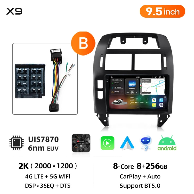 Junsun Wireless CarPlay Car Radio For Volkswagen Polo Mk4 IV 2001-2009 Android Multimedia - Junsun Official Store