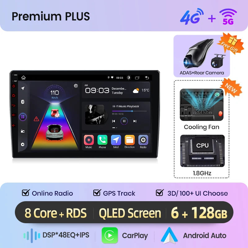 Junsun Wireless CarPlay for Apple Android Auto Car Radio GPS for Alfa Romeo Giulietta 2010-2014 Multimedia RDS 4G WiFi Screen Stereo