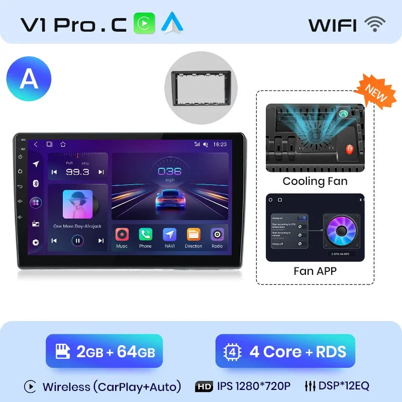 Junsun Wireless CarPlay Android Auto Car Radio Multimedia For VW Passat B5 B6 2004-2010 GPS Intelligent Systems Smart Autoradio - Junsun Official Store
