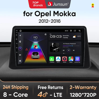 Junsun V1 Plus Car Radio For Opel Mokka 2012 - 2016 wireless CarPlay Android Auto car intelligent systems No 2 din 2din DVD