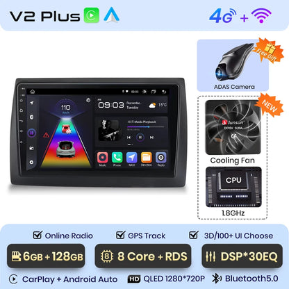 Junsun V1 Plus Car Radio For Fiat Stilo 2001 - 2010 wireless CarPlay Android Auto car intelligent systems No 2 din 2din DVD