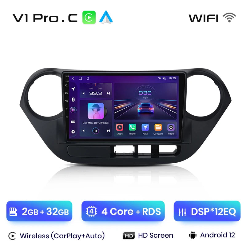Junsun V1pro AI Voice 2 din Android Auto Radio For Hyundai Grand I10 2013-2016 Carplay 4G Car Multimedia GPS 2din autoradio - Junsun Official Store