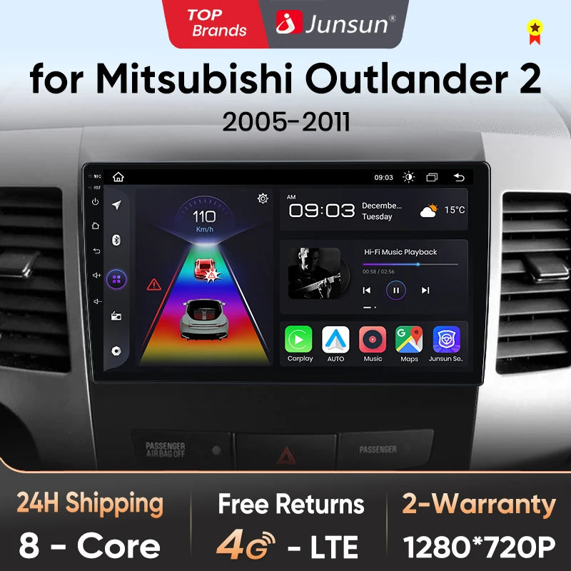 Junsun V1pro 2 din Android Auto Radio For Mitsubishi Outlander xl 2 2005-2011 Citroen C-Crosser Carplay Car Multimedia autoradio - Junsun Official Store