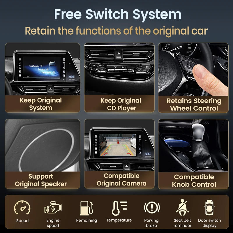 Junsun Wireless Carplay Android Auto Module Box for TOYOTA CHR Corolla Camry Auris Prius RAV4 Avensis Highlander Touch2 Entune 2