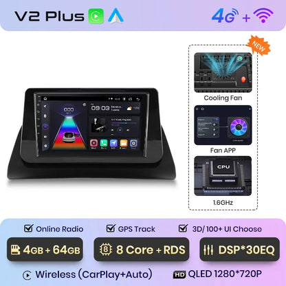 Junsun Wireless CarPlay Android Auto Car Radio For Renault Kangoo 2008 2009 2010 2011 2012-2018 Intelligent Systems Multimedia