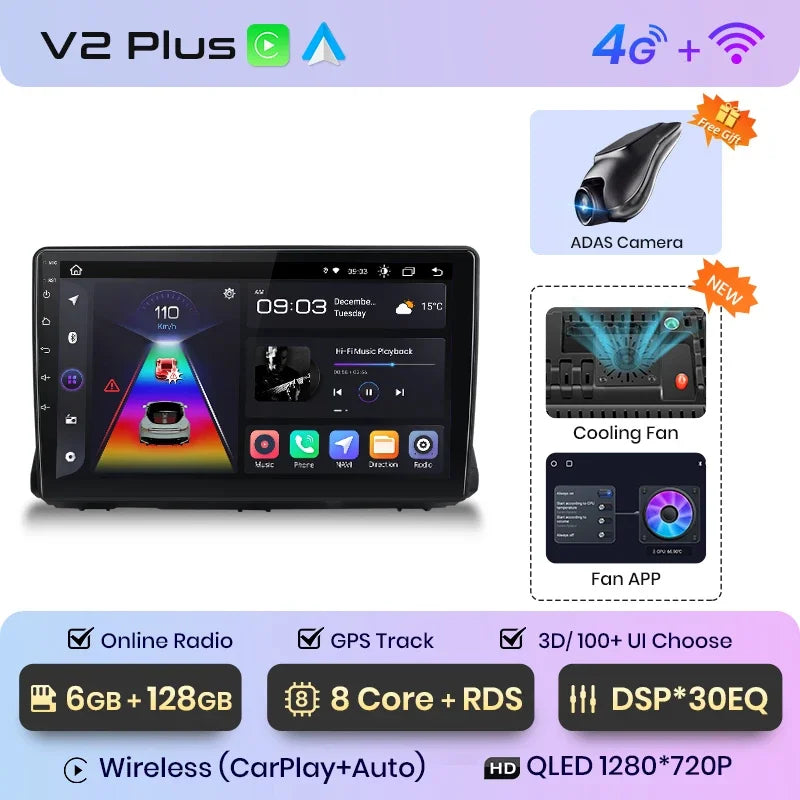 Junsun Wireless CarPlay Android Auto Radio For Renault Sandero 2021 Car Intelligent Systems RDS BT WiFi 2 din